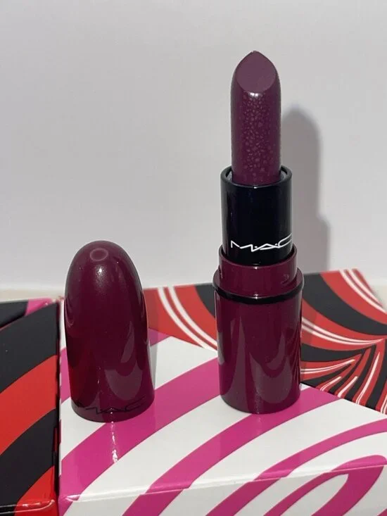 MAC Mini Lipstick Rebel Satin A21 Berry Plum Classic Travel Size New No Box - Picture 6 of 11